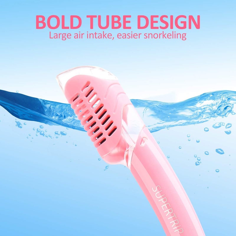 Supertrip Dry Snorkel Adult, Scuba Diving with Splash Guard and Top Valve, Freediving Snorkeling Swimming Snorkel for Adults Youth - Image 3